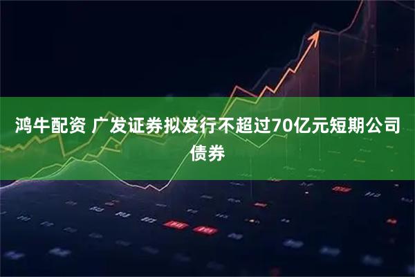 鸿牛配资 广发证券拟发行不超过70亿元短期公司债券